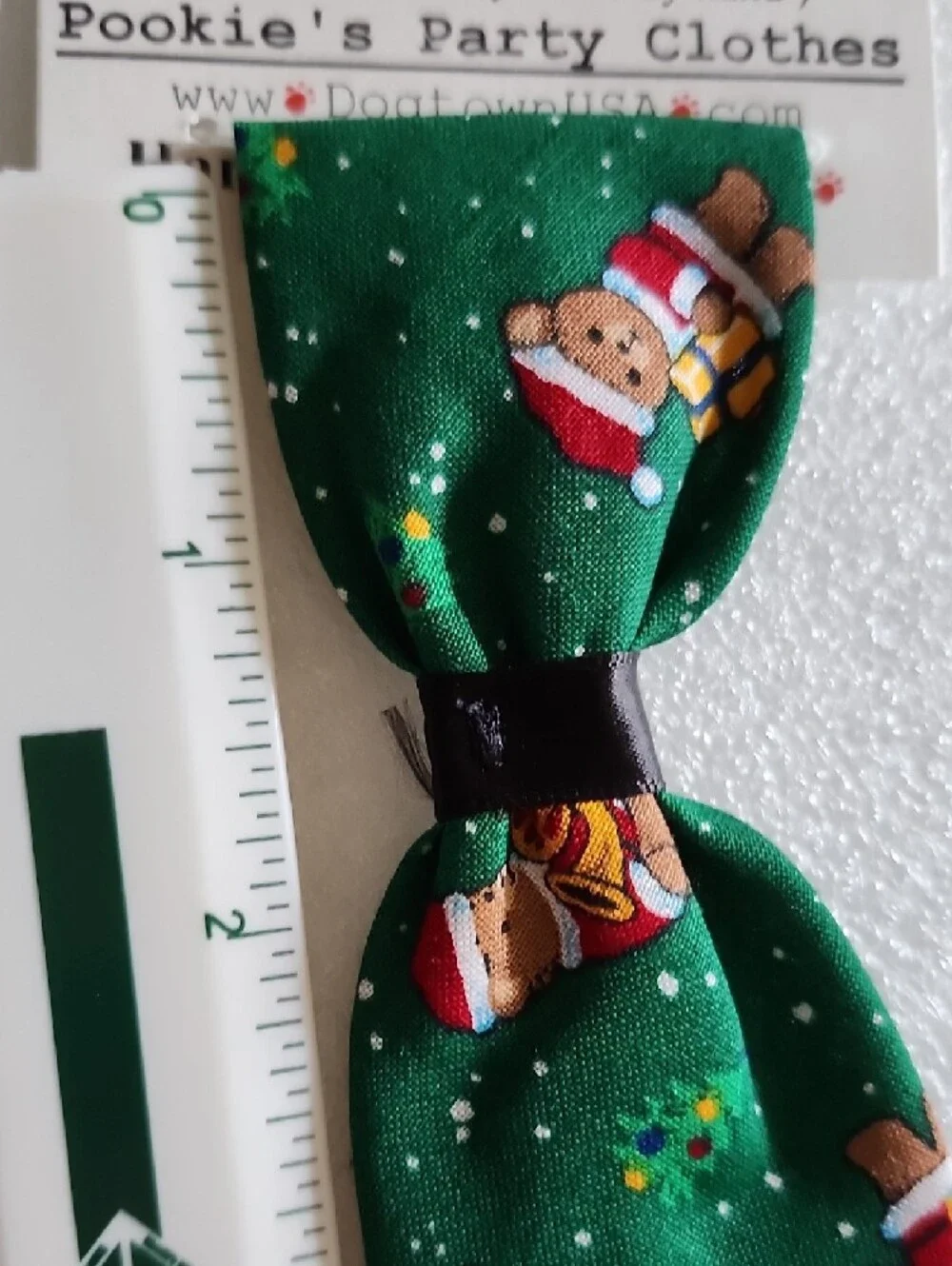 Pookie's Party Clothes Green Holiday Slip-Over Dog Collar Tie